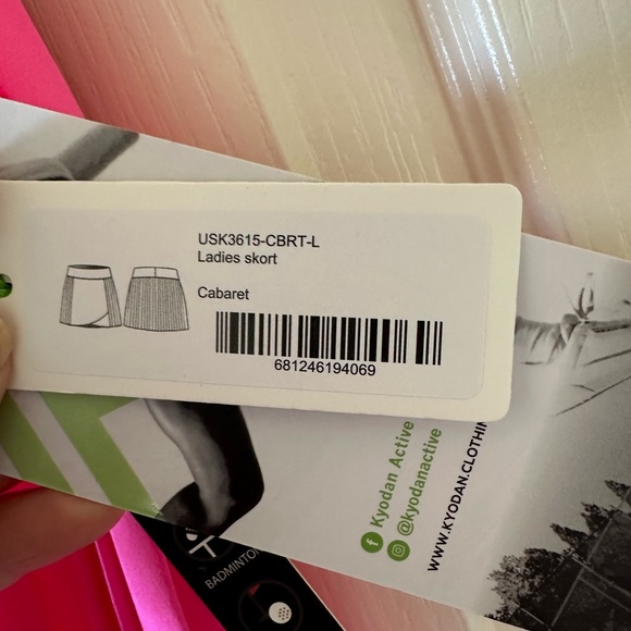 Kyodan Active skort skirt pink pleated NWT golf tennis large - Picture 6 of 7